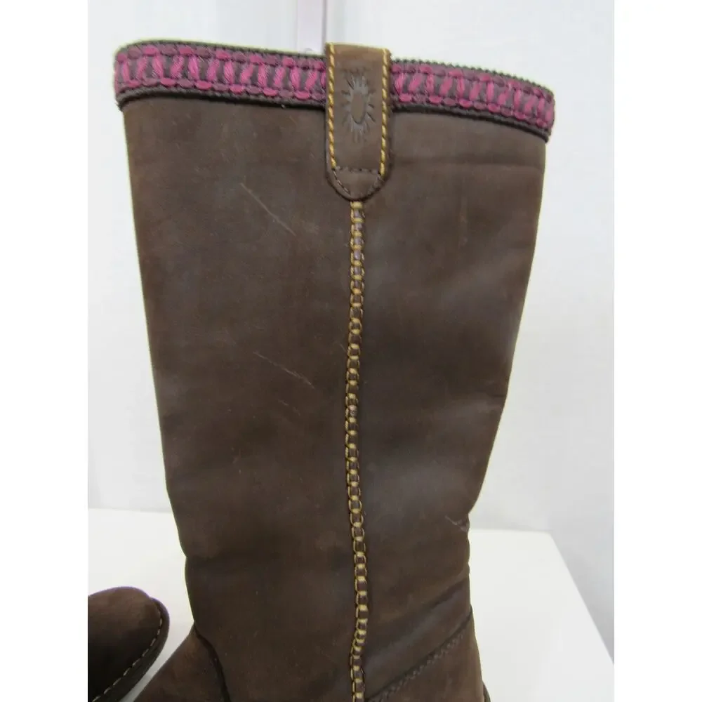 UGG Australia Women's US 8 Brown Suede Leather Sheepskin Lined Winter Boots